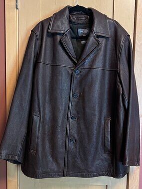 Wilson's Leather Brown Men's Jacket with Removable Thinsulate Vest: Size XL